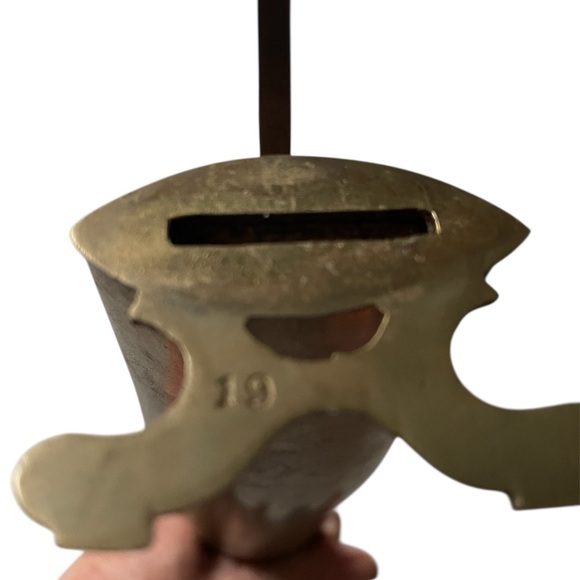 Vintage brass carving set handcrafted knife, fork and sheath, solid intricate - Picture 10 of 11